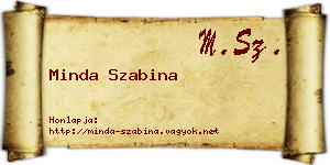 Minda Szabina névjegykártya